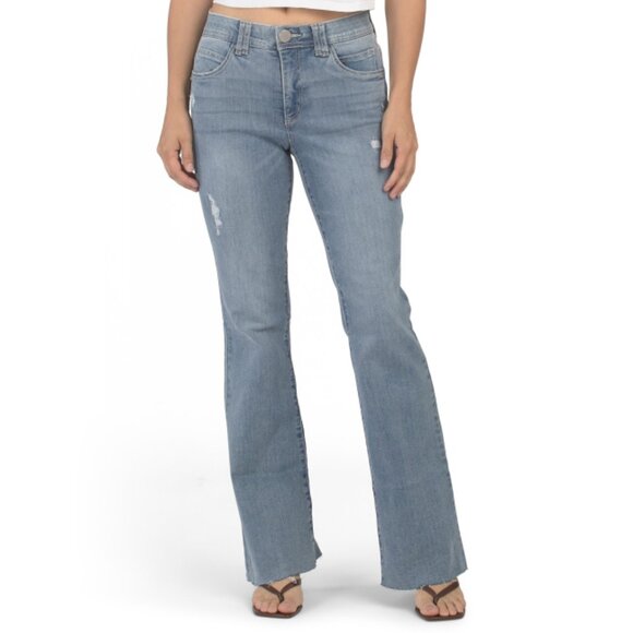 DEMOCRACY Light Blue Ab Tech High Rise Itty Bitty More Bootcut Jeans - Picture 1 of 2